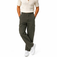 Classic Straight-Leg Olive Green Cargo Pants