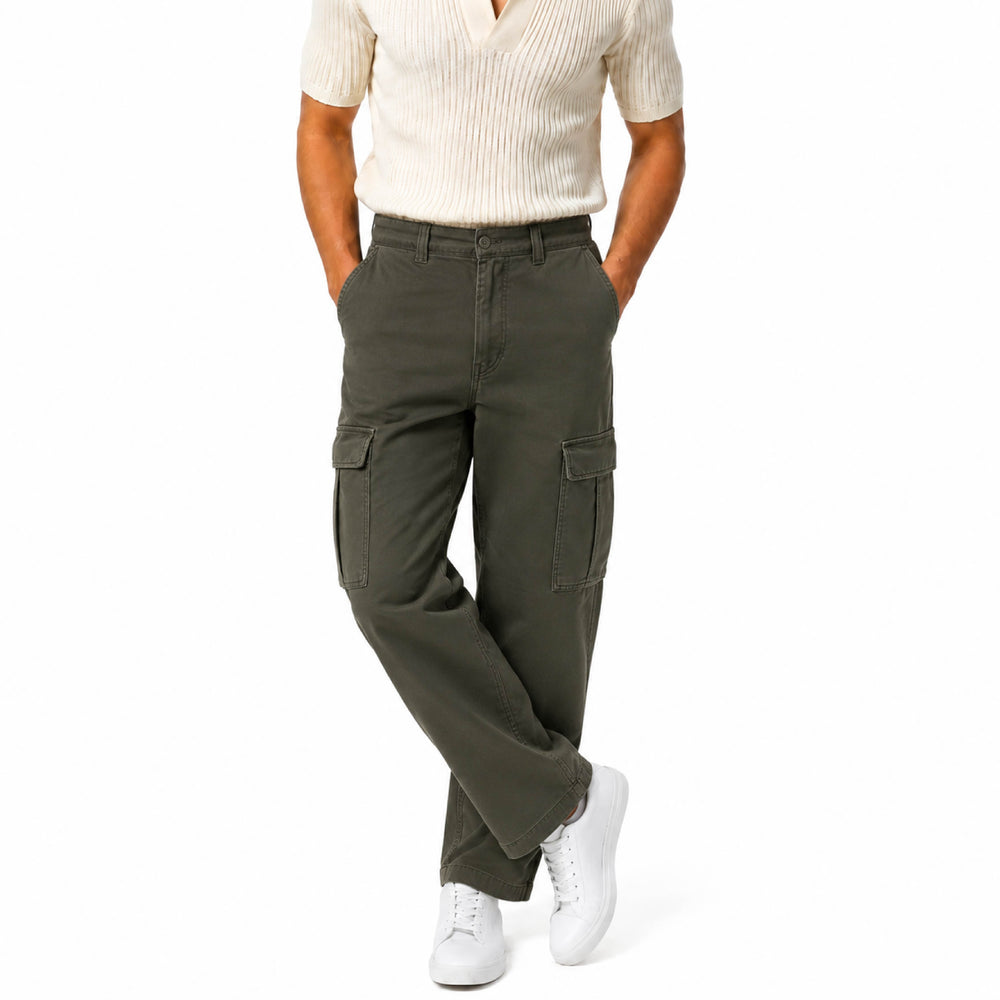 Classic Straight-Leg Olive Green Cargo Pants