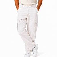 Classic Straight-Leg Off-White Cargo Pants