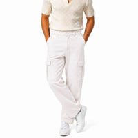 Classic Straight-Leg Off-White Cargo Pants