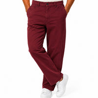 Relaxed Fit Straight-Leg Maroon Chino Trousers