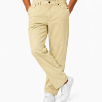 Relaxed Fit Straight-Leg Khaki Beige Chino Trousers