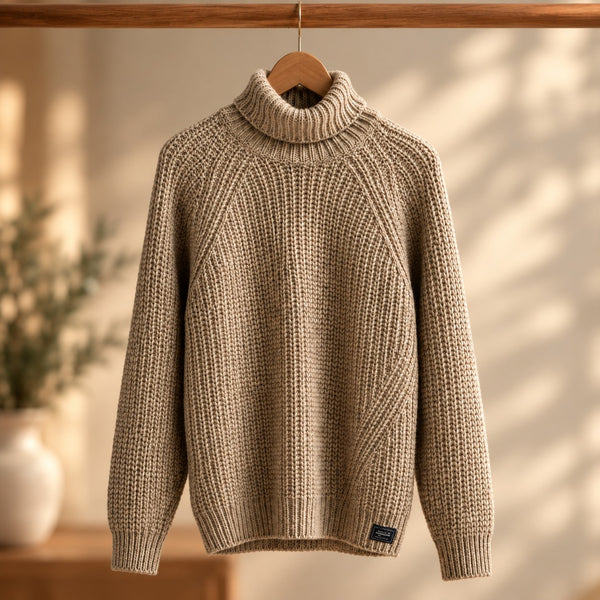 Chic Ribbed Turtleneck Sweater | Premium Doche Knitwear