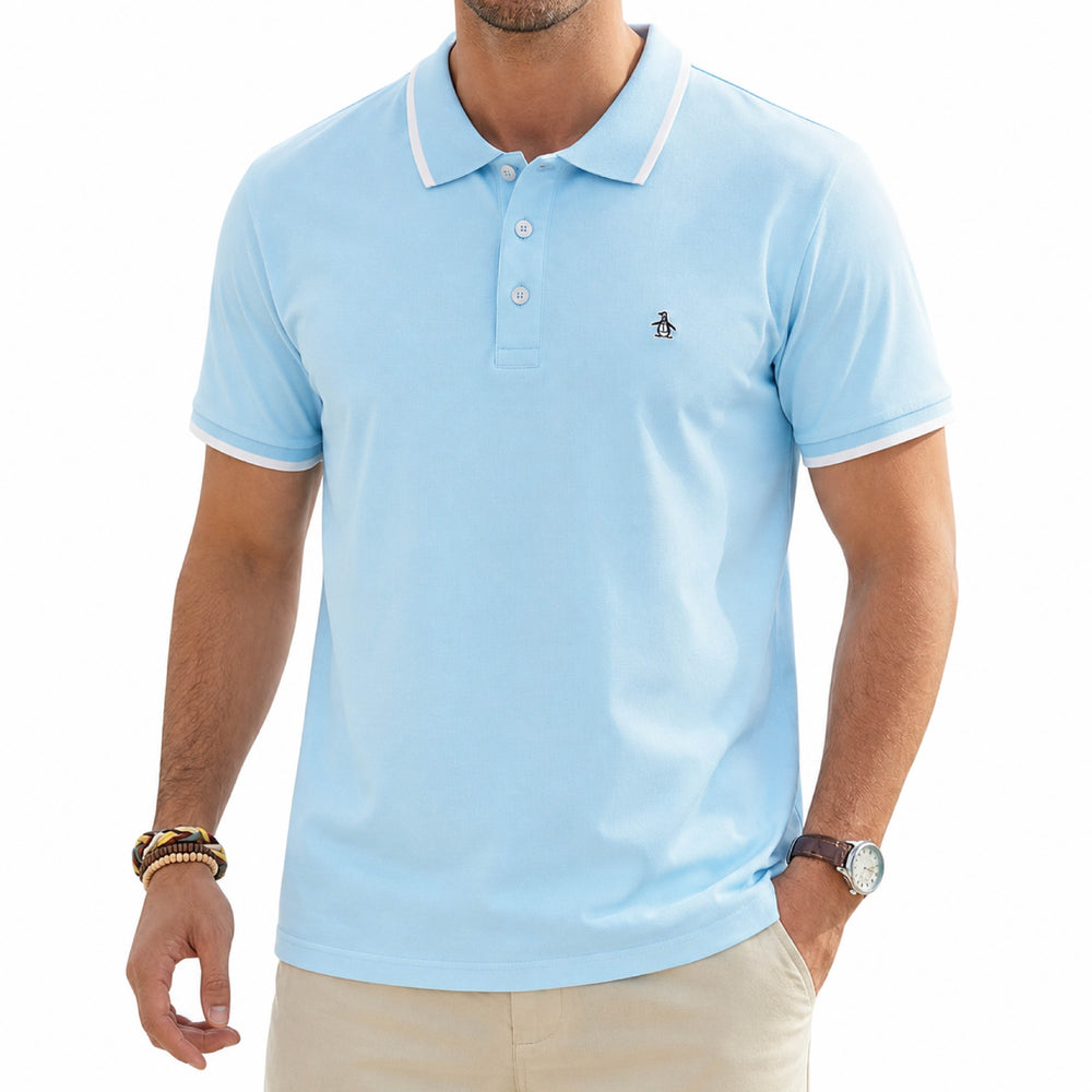 An Original Penguin Tipped Collar Sky Blue Polo Shirt