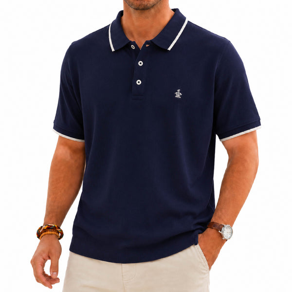 An Original Penguin Tipped Collar Navy Polo Shirt
