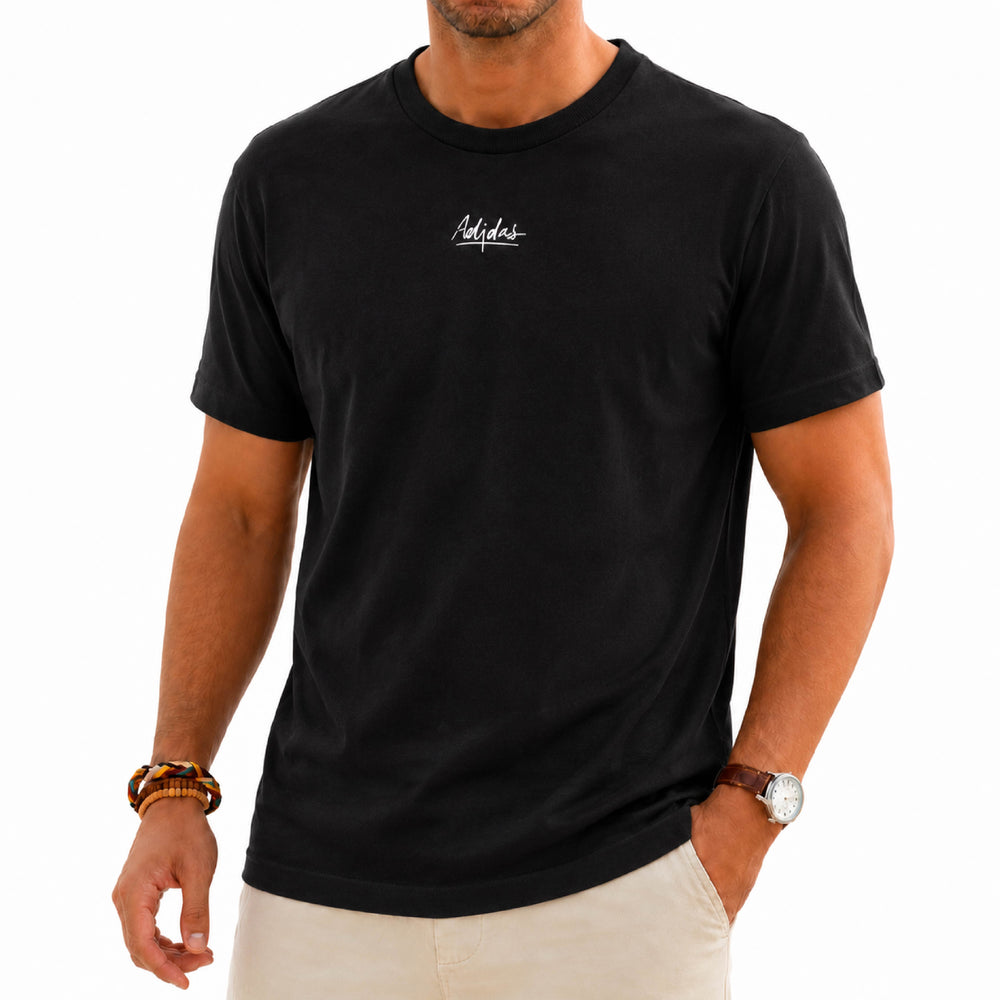 ADIDAS Center Script Logo Black T-Shirt