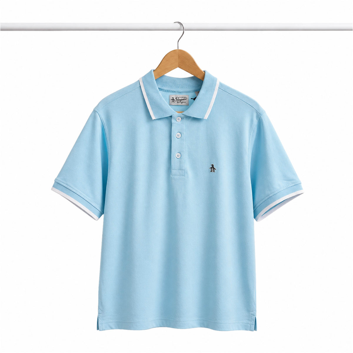 An Original Penguin Tipped Collar Sky Blue Polo Shirt
