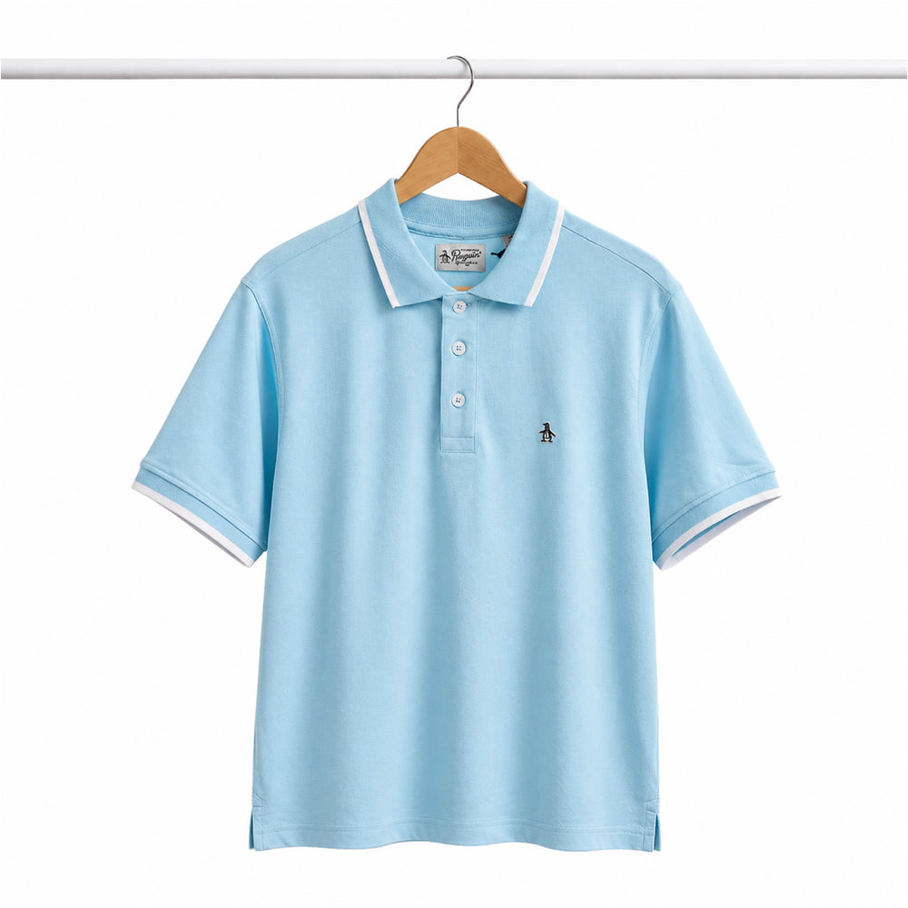 An Original Penguin Tipped Collar Sky Blue Polo Shirt - Back