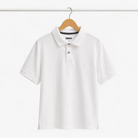 DKNY Minimalist Tonal Logo White Polo Shirt