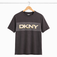 DKNY Geometric Chest Graphic Charcoal T-Shirt