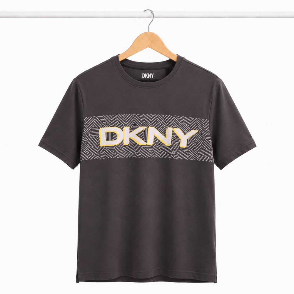 DKNY Geometric Chest Graphic Charcoal T-Shirt - Back