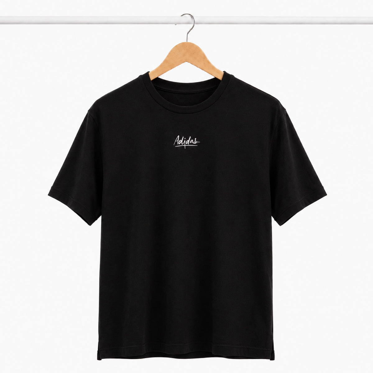 ADIDAS Center Script Logo Black T-Shirt