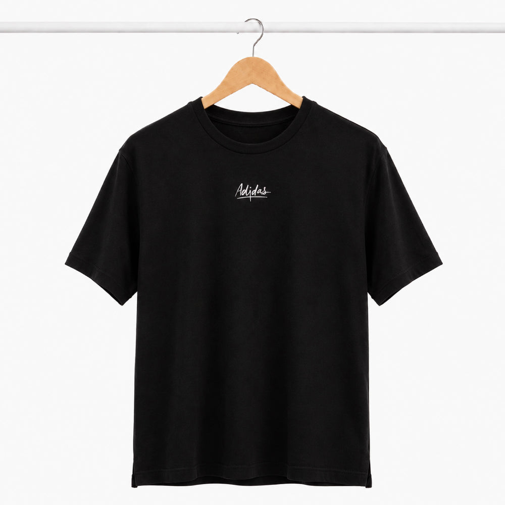 ADIDAS Center Script Logo Black T-Shirt - Back