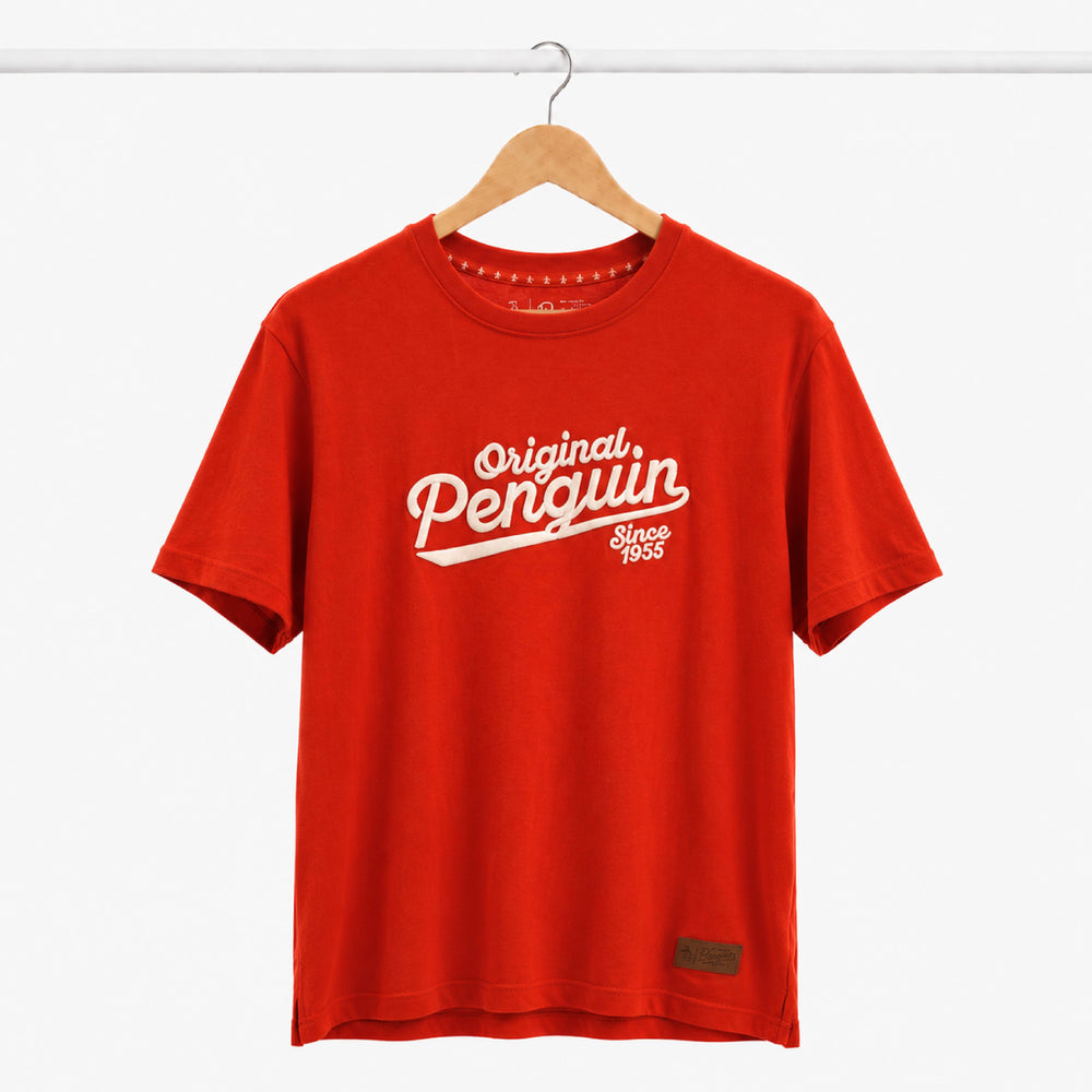 An Original Penguin Vintage Script Graphic Red T-Shirt - Back