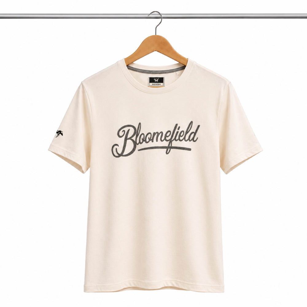 BLOOMEFIELD Script Logo Off-White T-Shirt - Back